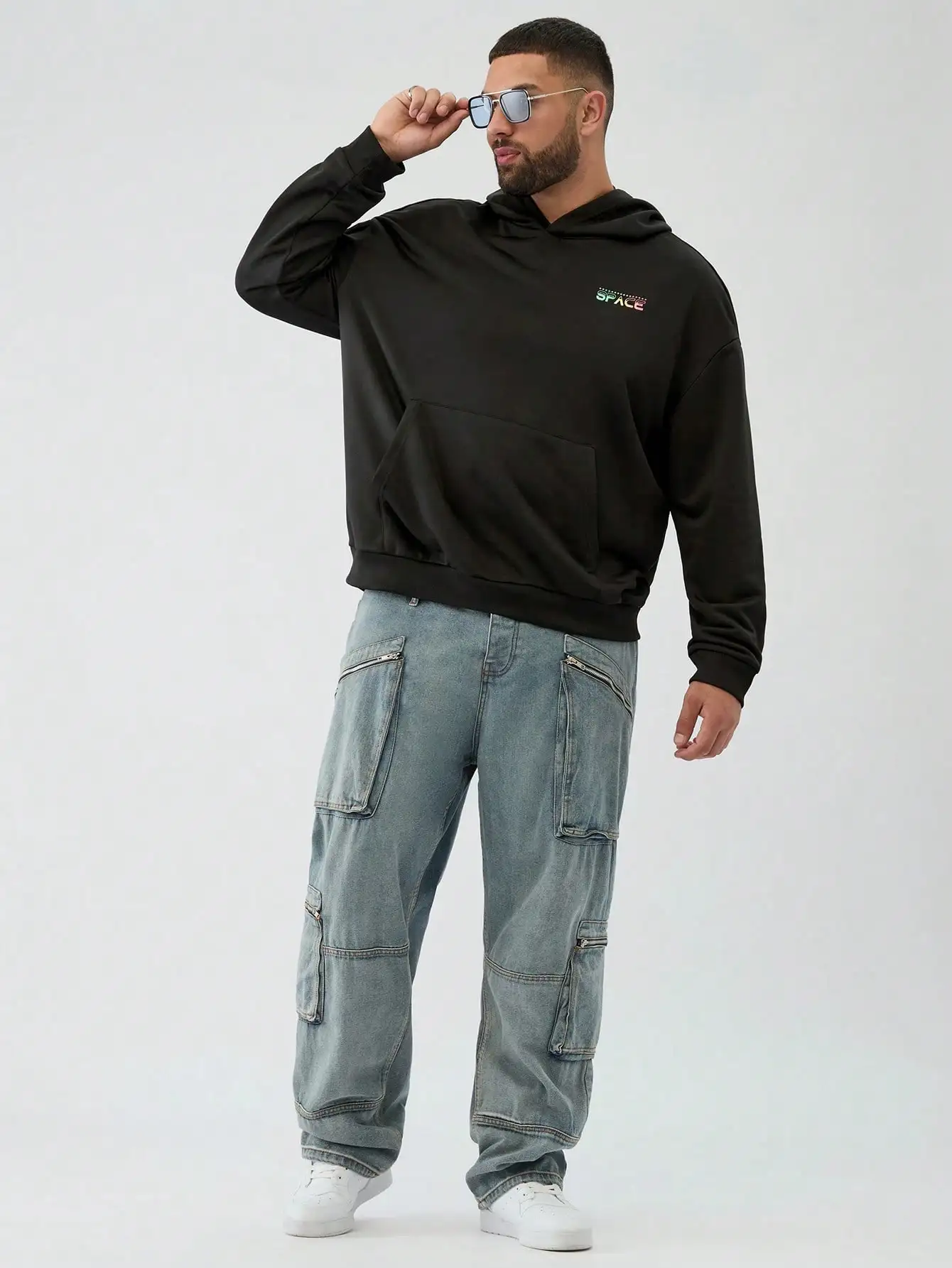 سترة بغطاء للرأس للرجال لعام 2025، سترة بغطاء للرأس بأكمام طويلة متدرجة ملونة على شكل طائرة فضفاضة ومقاس كبير، نمط الخريف/الشتاء للرجال