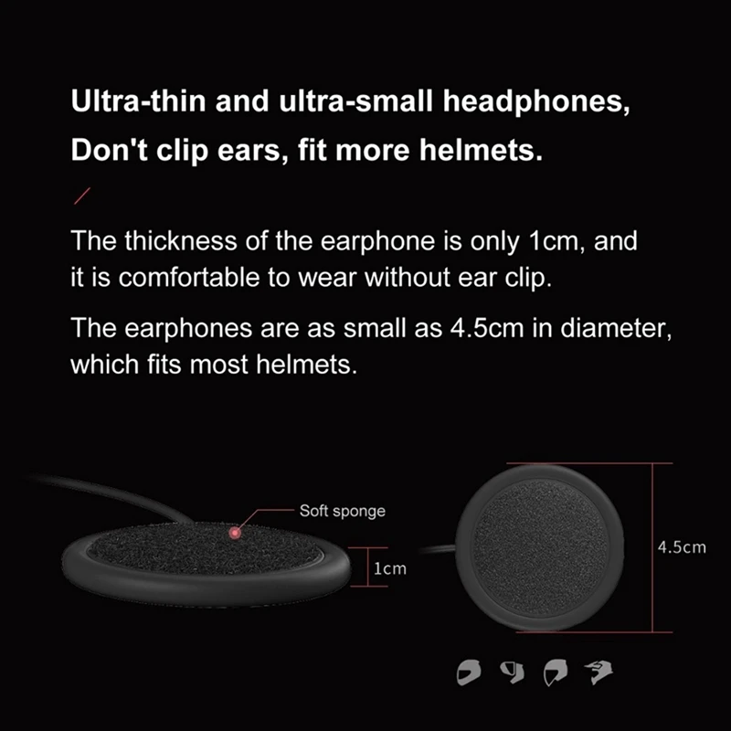 Casque de moto Bluetooth 5.0, casque de moto, écouteur stéréo mains libres sans fil, haut-parleur MP3