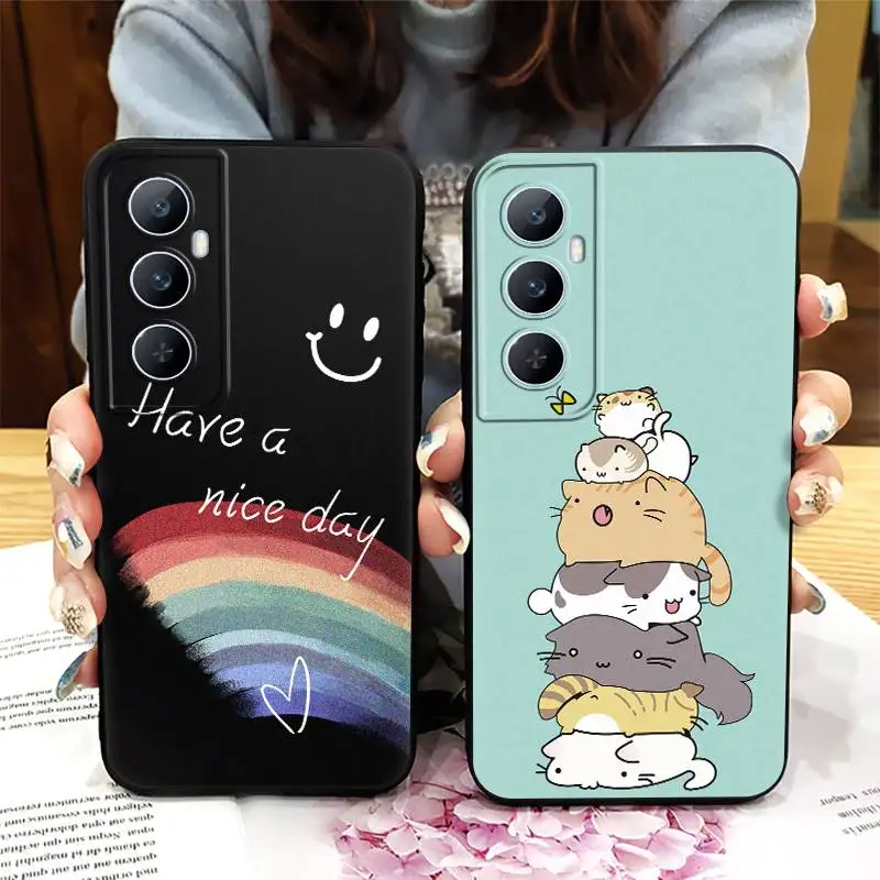 Shockproof Silicone Phone Case For Realme C65 Anti-dust Dirt-resistant Soft case Back Cover Cute Fashion Design TPU