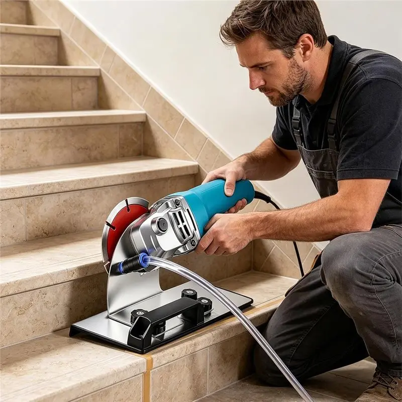 For Wet Cut Forging Tool-Tile Chamferer-Steel 45° Angle Grinder Stand, Water Pipe, 10