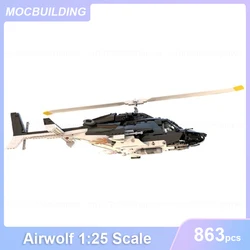 MOC Building Blocks Airwolf 1:25 Scale Aircraft Model Assemble Bricks Millitary Creative Educational Collect Toys Gifts 863PCS