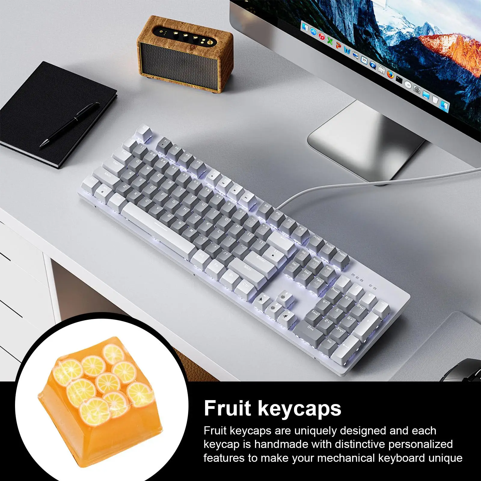 Cute Key Caps Cute Keycaps Candy Fruit Keycaps Decorative Computer Accessories DIY Fruit Key Caps Enhance Your Typing Experience