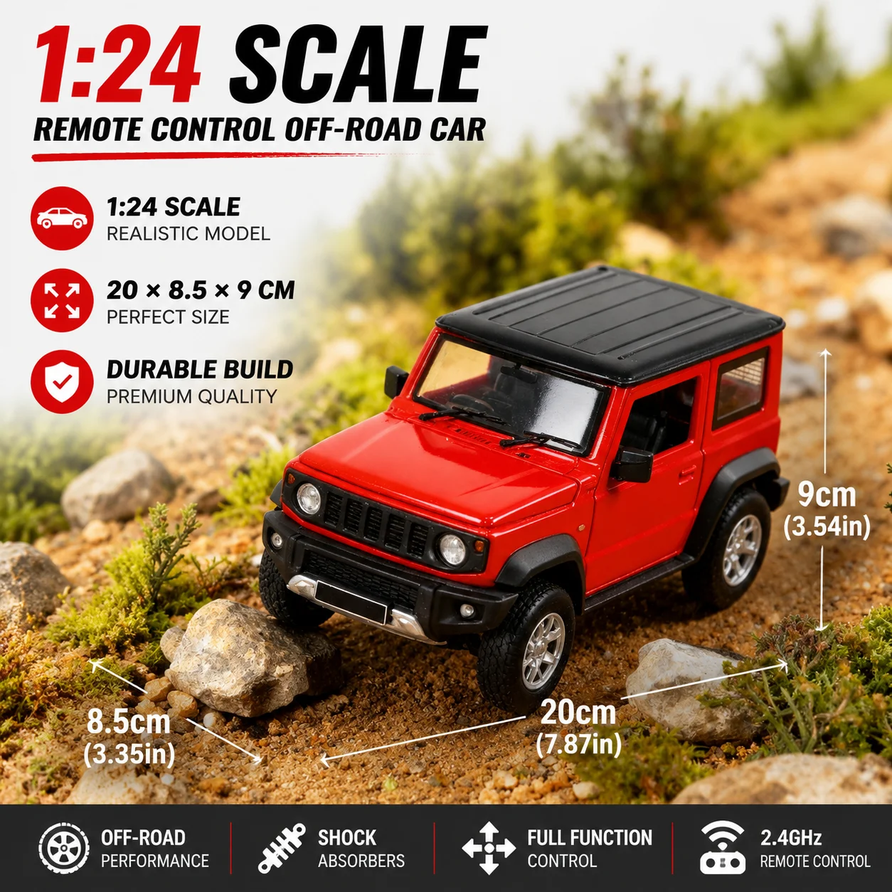 Remote Control Car 1 24 Scale Simulated 2WD Off Road Model Electric Radio Controlled Off Road Vehicle For Hobby Collectors