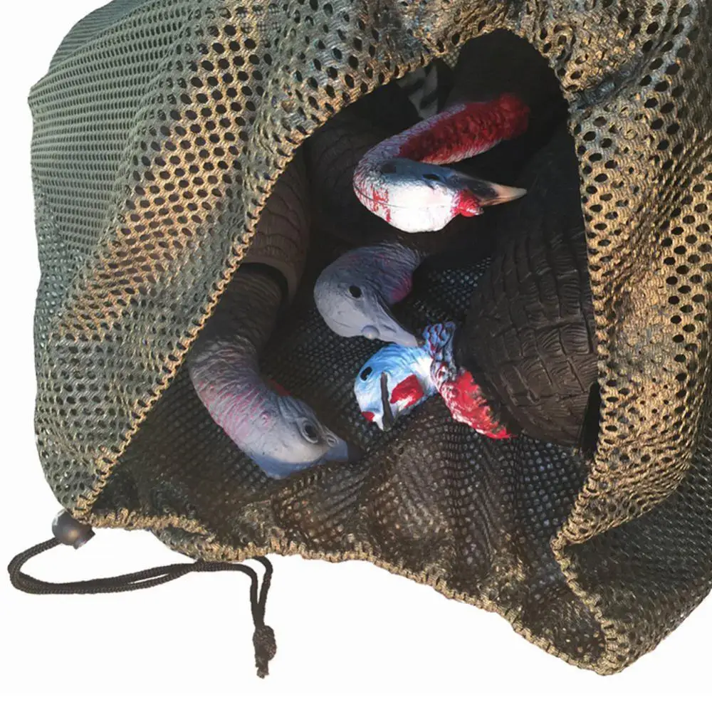 Outdoor Duck Gooses Mesh Luring Decoy Shoulders Bag Drawstring Hunting Backpack Hunting Decoy Hunting Tools