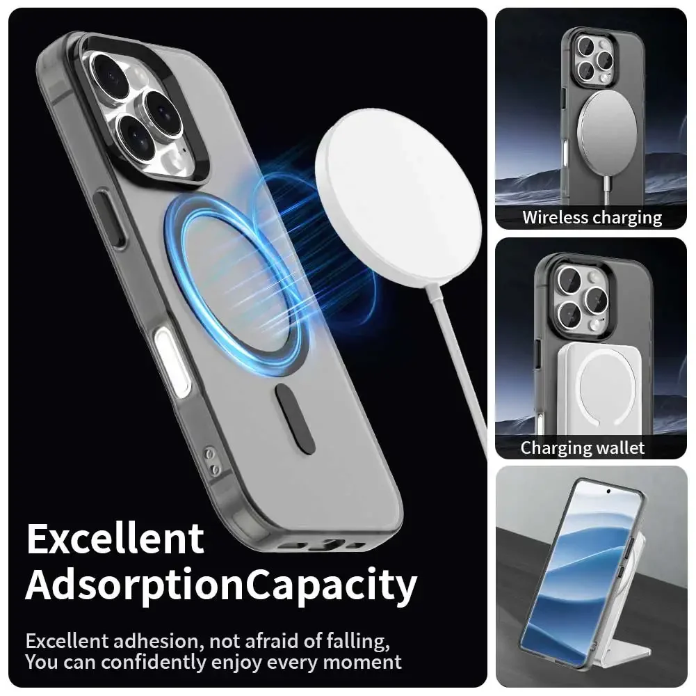 Candy Color Translucent Phone Case For iPhone 11 12 13 14 15 Plus 16 Pro Max Magnetic Wireless Charging TPU Plastic Back Cover