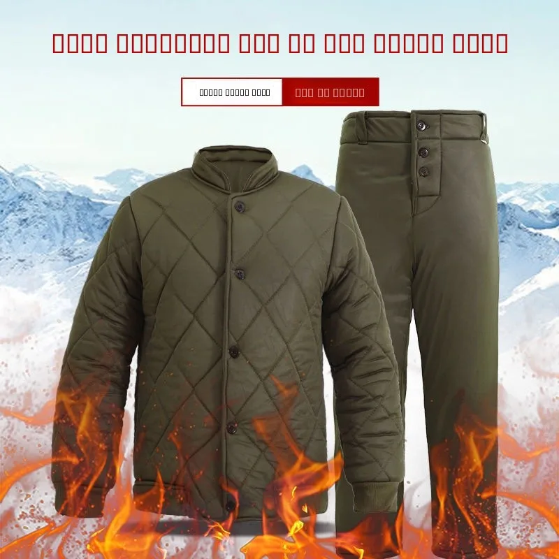 

Thiened Cotton Jaet ort Sle Inner Anti-Cold Worker orm Cold Storage Workwear Men's Casual Faion
