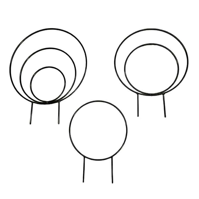 屋内の丸い植物トレリス、つる植物、鉢植えのツタ用の金属フレーム、屋外サポート、3個セット