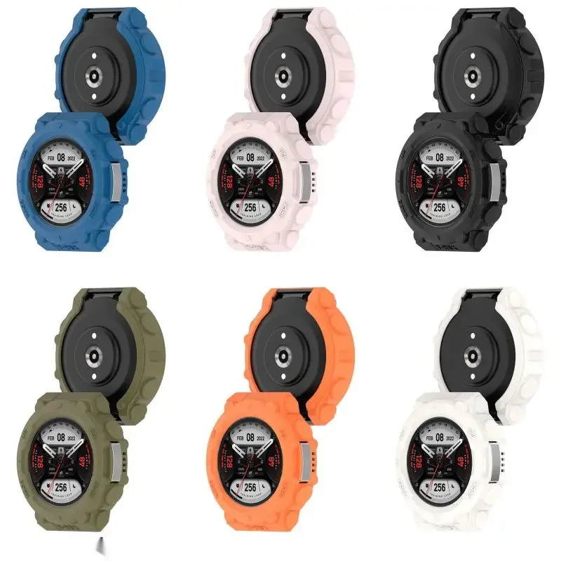 TPU Protective Case For Amazfit T Rex 2 Smart Watch Strap Silicone Bumper Protector Shell Cover Huami TRex 2 Accessories