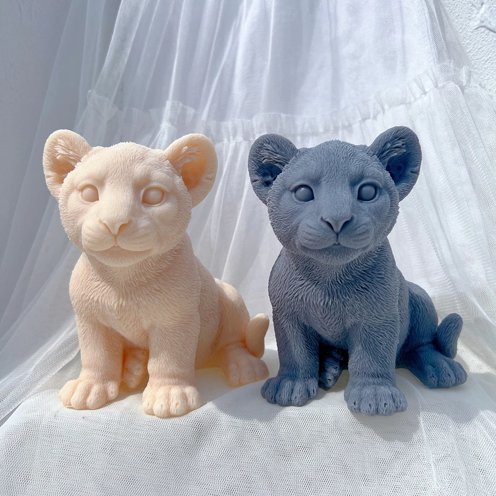 

Sitting Lion Statue Candle Mold Cute LEO Soy Wax Silicone Mould Animal Lover Home Decor