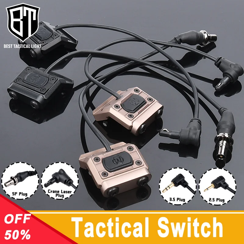 WADSN Tactical Button Pressure Switch Crane Laser New SF Plug For M300 M600 Flashlight Hunting Weapon Airsoft Scout Accessory