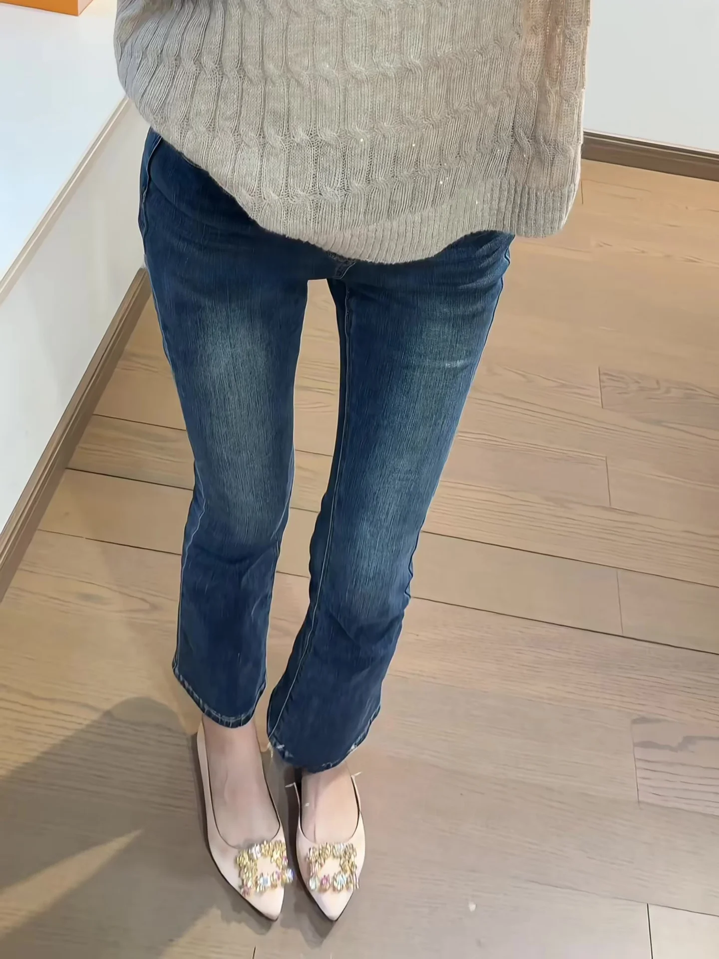 

Женские джинсы с высокой талией, эластичные, утягивающие, прямого кроя, с эффектом подтяжки ягодиц, повседневные, из хлопкового стрейч-денима