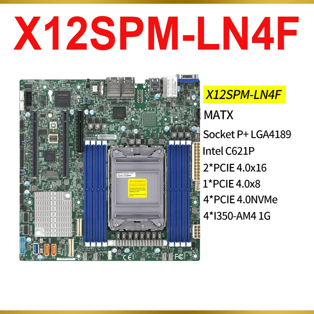 

M-ATX DDR4-3200 МГц C621A LGA-4189 10XSATA 3 для серверной материнской платы Supermicro X12SPM-LN4F