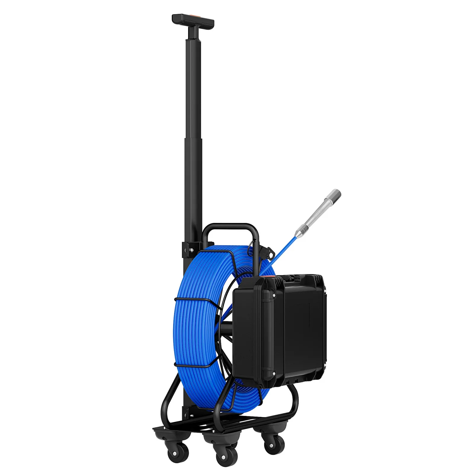 

9" DVR Sewer Self-Leveling 512Hz Meter Counter Trolley Pull Rod Case Pipe Endoscope