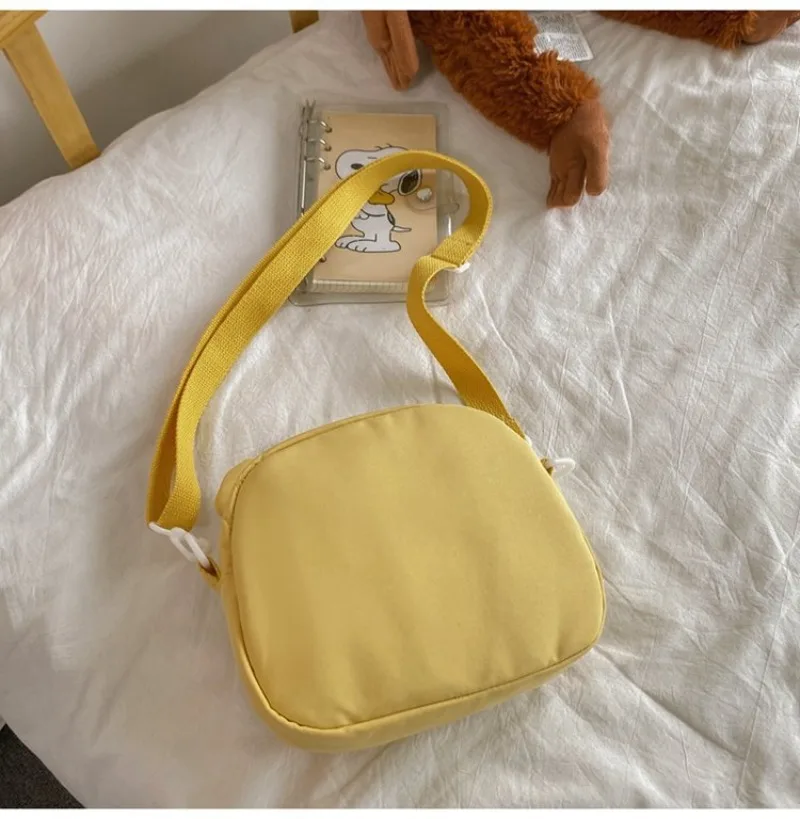 Orelha bonito do urso Crossbody sacos para mulheres, kawaii, bolsa de ombro de lona, japonês, todo o jogo, saco, doces senhoras, 2024