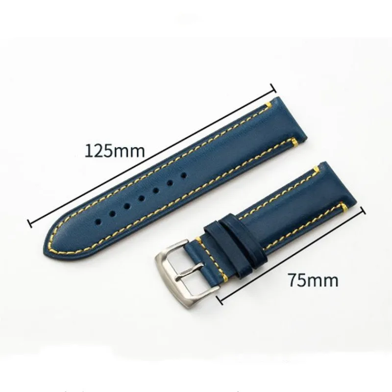 For CITIZEN PROMASTER SKYHAWK BLUE ANGELS AT8260-18A/AT8263-10H Genuine leather watch strap Pin buckle Universal bracelet 22mm