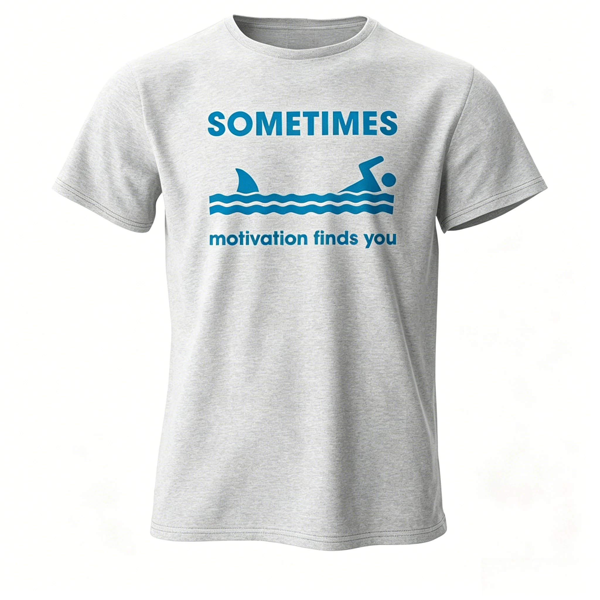 Manchmal findet die Motivation dich. Bedrucktes Herren-T-Shirt aus Baumwolle, übergroß, humorvolle Grafik-T-Shirts für Damen, Tops, T-Shirts, Streetwear – Detail 9