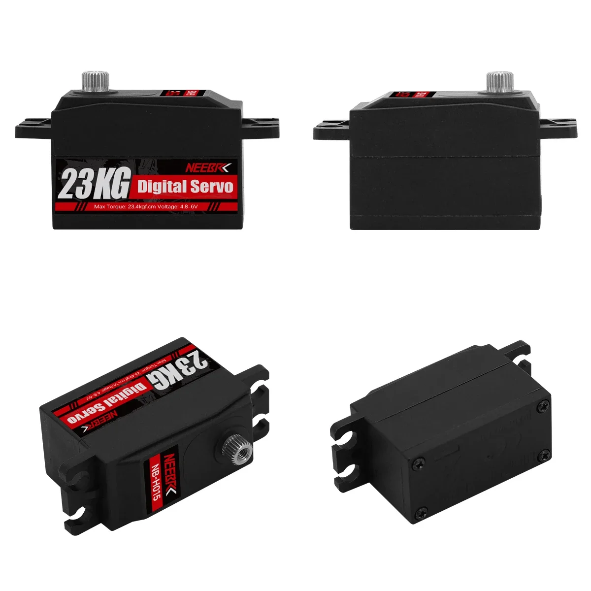 NEEBRC 23KG Servo digitale standard a basso profilo Corpo corto Coppia elevata Ingranaggio in metallo per 1/8 1/10 RC Car Robot Axial Scx10 Crawler