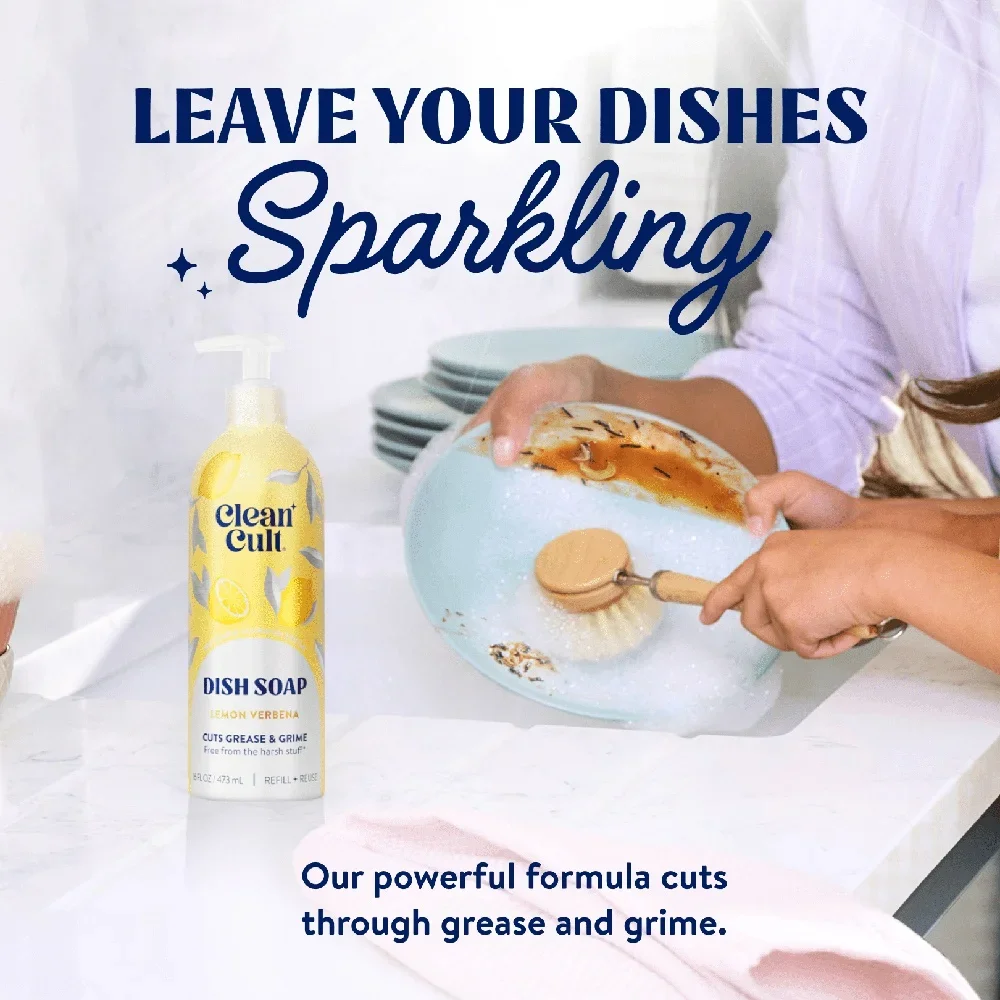 زجاجة صابون أطباق ألومنيوم قابلة لإعادة الملء، زجاجة ليمون رعي الحمام، تنظيف طبيعي، زيوت أساسية صديقة للبيئة، مزيل شحم غير سام، 16 أونصة #5