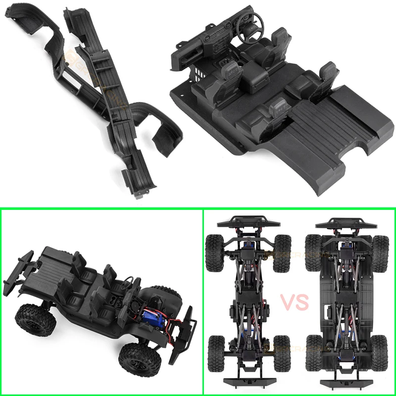 Black Simulation Fender Center Console Interior Left/right Drive Suit for 1/18 RC Crawler Traxxas TRX-4M Car Defender D90 Parts