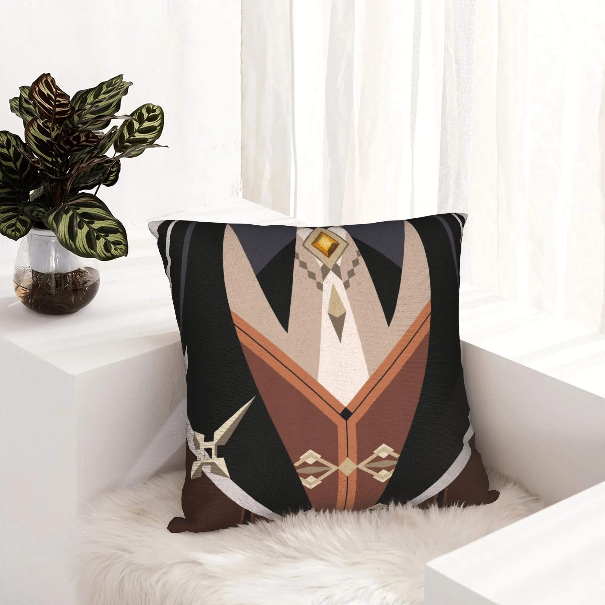 Genshin Impact Zhongli Pillowcase Printed Fabric Cushion Cover Decor  Pillow Case Cover Seat Wholesale 18''