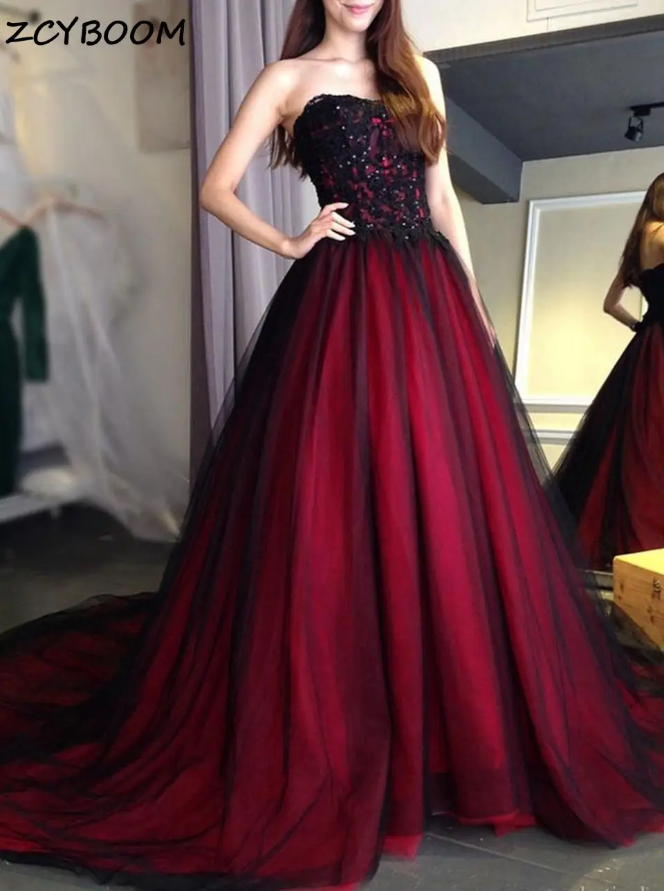 

Wine Red Prom Dress 2025 Women Formal Party Vestidos De Gala A-Line Tulle Elegant Beads Sequins Graduation Long Evening Gowns