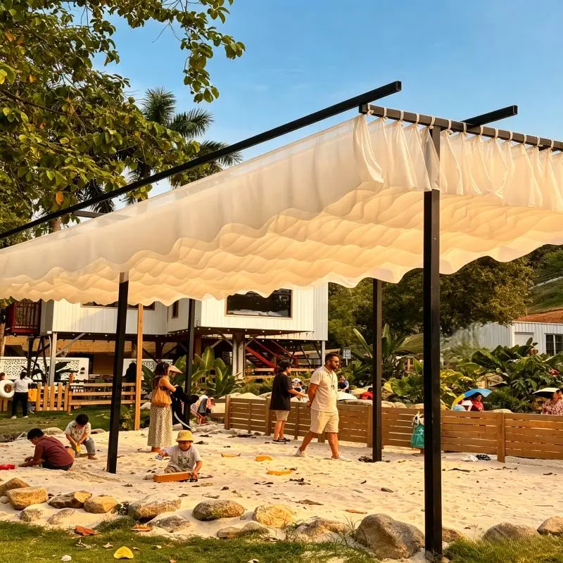 

Wind-Moved Wave Ceiling Decoration Drapes Outdoor Colorful Sunshade Cloth Courtyard Pergola Party Homestay Inn Scenic Area Props