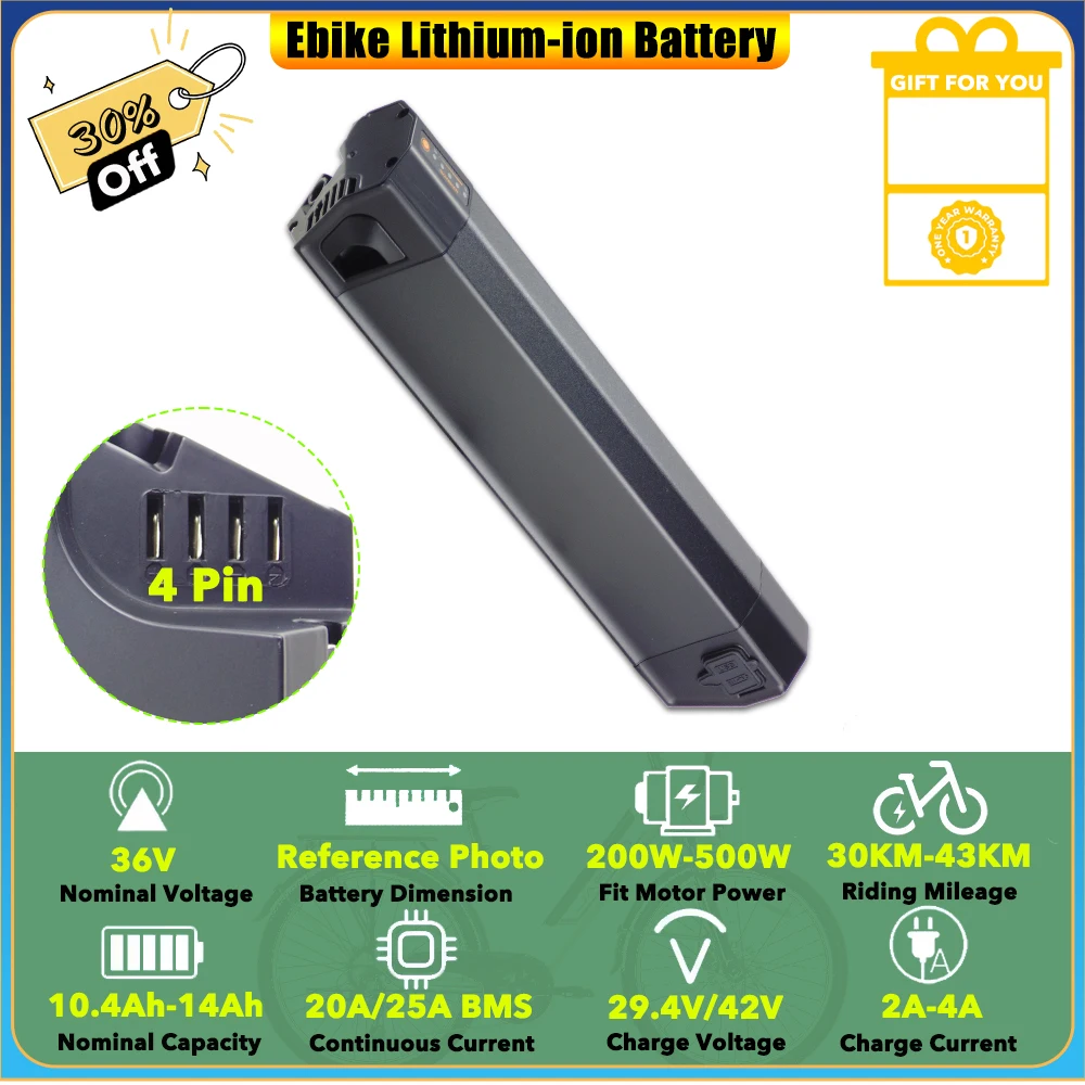 

Replacement 36V 10.4Ah 12Ah 14Ah Lithium-ion Battery Pack for Maxtron Trekking 28 inches Model MT-11 and MT-12 Ebike