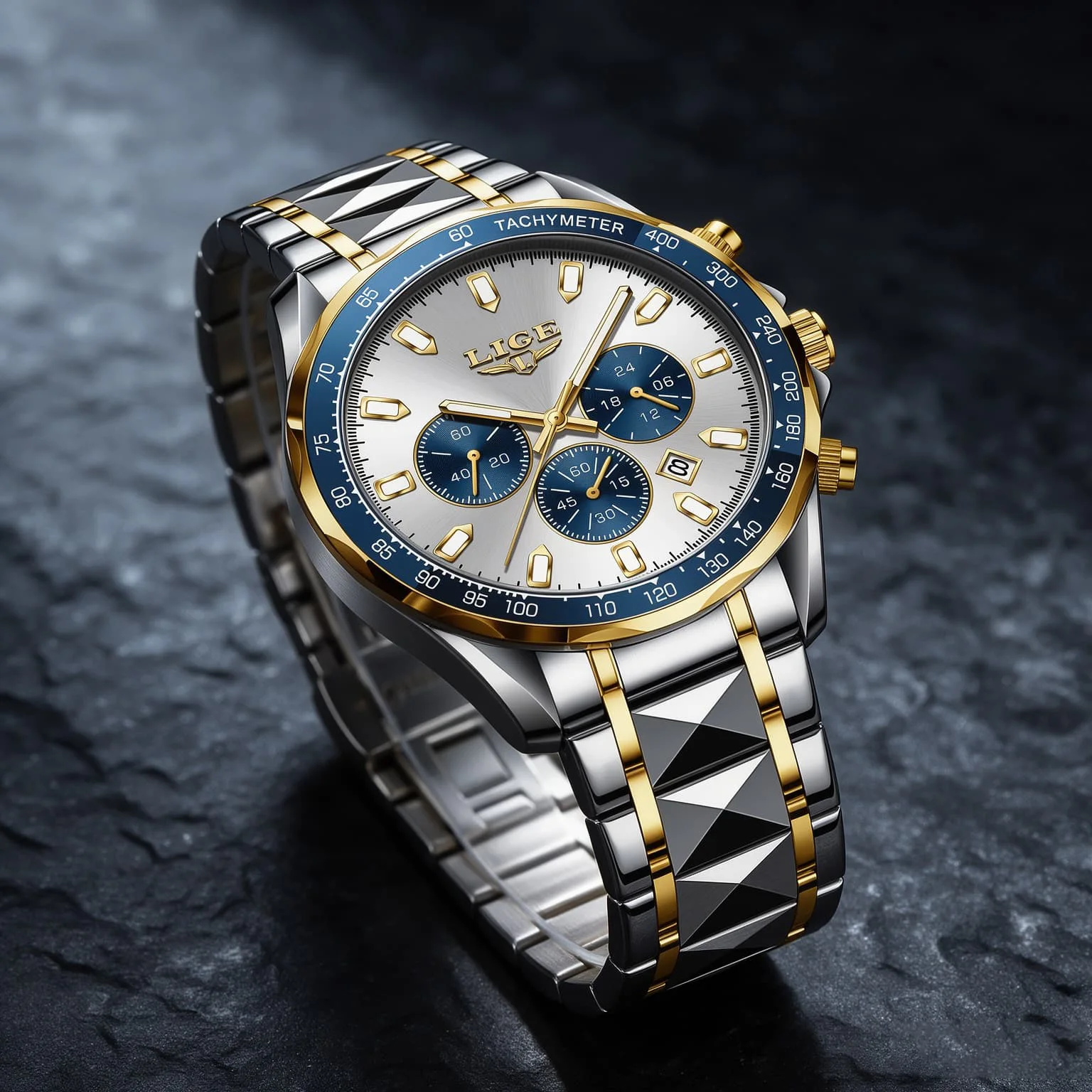 LIGE Mens Watches Luminous Calendar Business Quartz Watch Mens Top Brand Luxury Sport Waterproof Stainless Steel Man Wristwatch