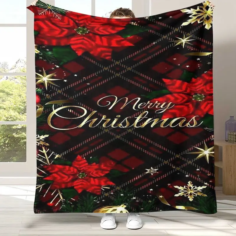 Merry Christmas Tree Santa Claus Fairy Tale Kid Gift Soft Flannel Throw Blanket,Cozy Blanket for Bed,Sofa,Living Room,Home Decor
