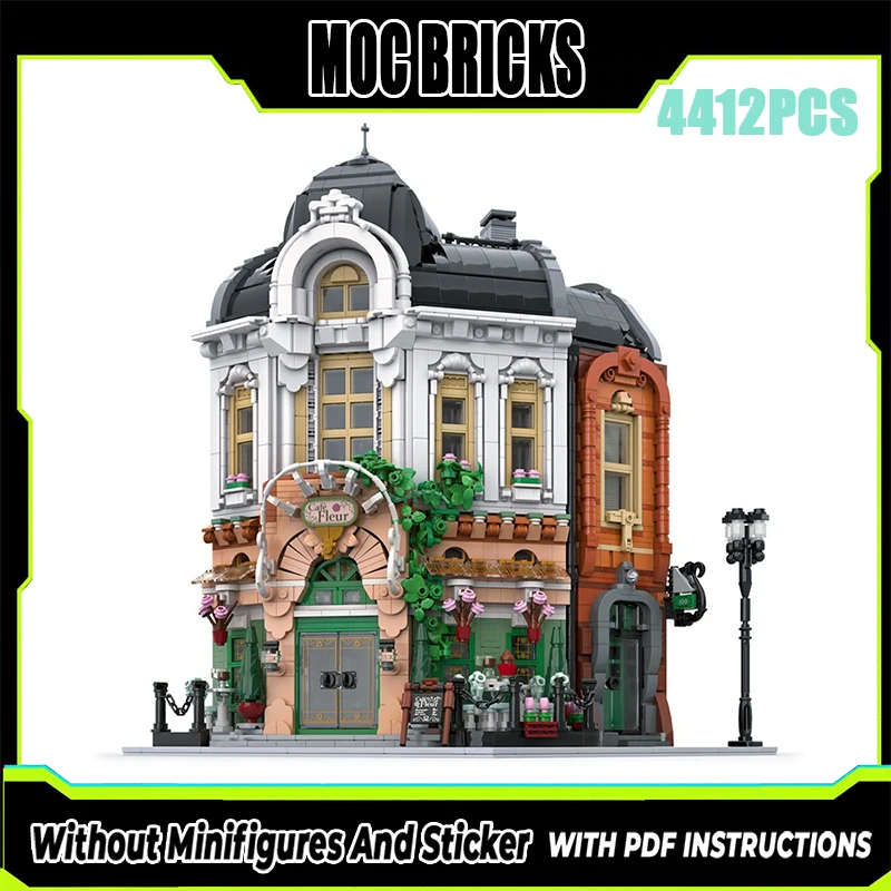 

Exquisite New Product MOC Building Blocks Street View Architectural Model Furong Cafe Technology Modular Children's Toy DIY Set