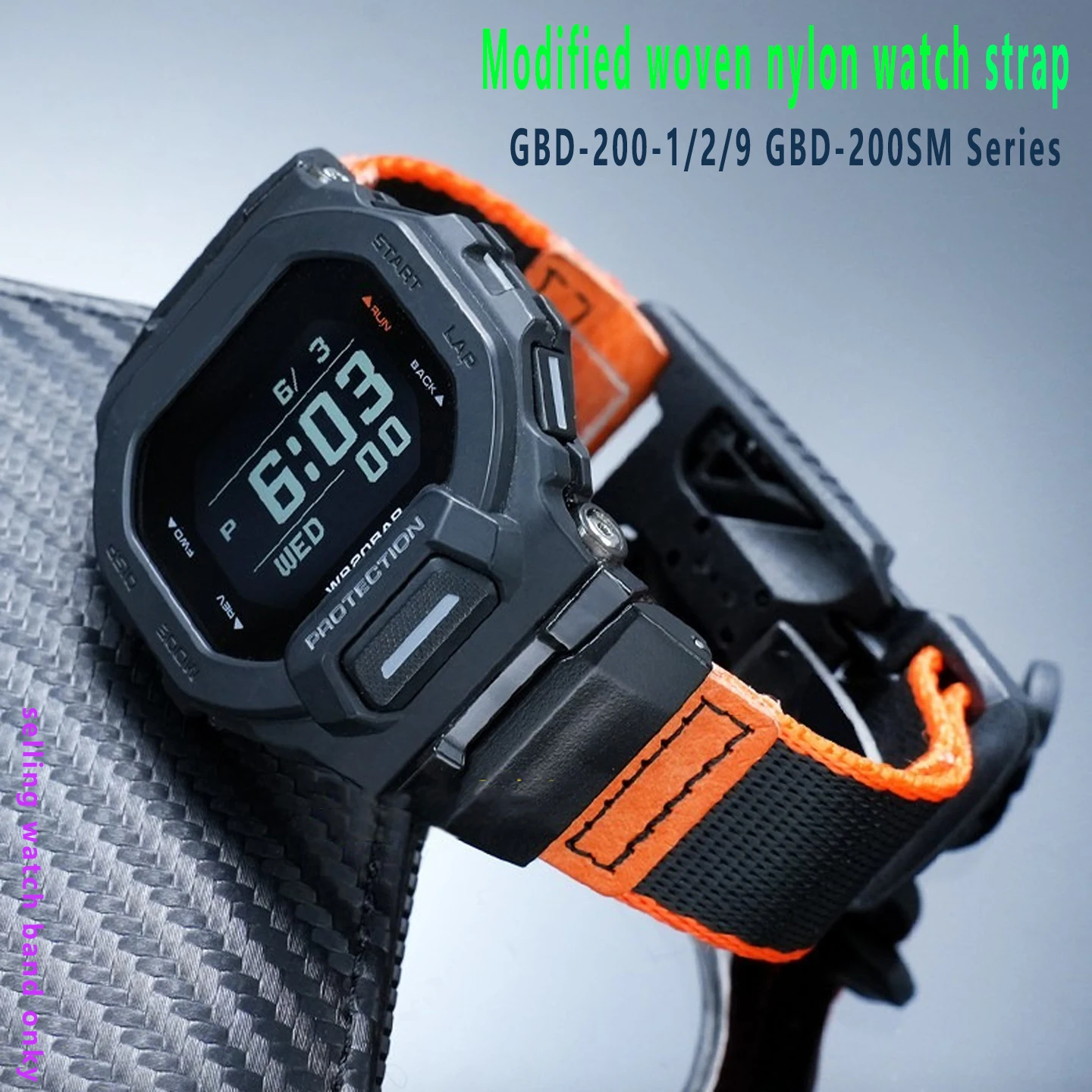 For Casio G-SHOCK Black Knight 3506 GBD-200-1/GBD-200SM Modified Nylon Watchband Canvas Watch strap Men Outdoor Sports Bracelet