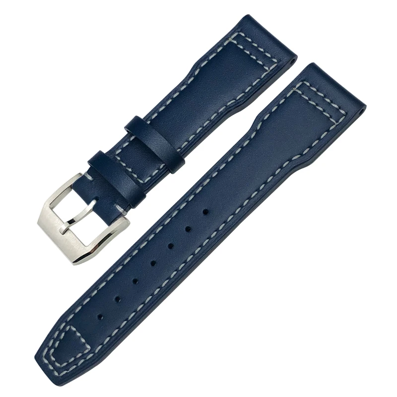 20mm 21mm 22mm Genuine Leather Watchband for IWC IW3777 Mark XVIII Le Petit Prince Pilot’s Watch Blue Black Brown Cowhide Strap