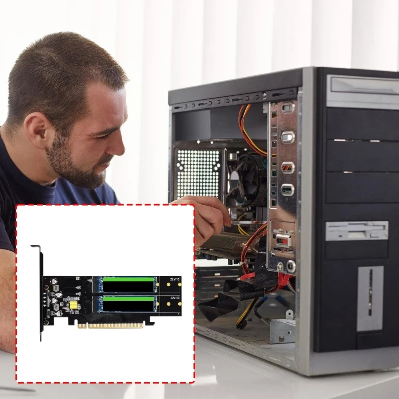 

M.2 PCIe X16 Expansion Card Supports NVMe M.2 22110 64GT/s Support Bifurcation Fast Speed Data Transfer Board X3UB