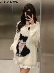 女性の特大日本のプルオーバー、漫画の猫のセーター、女性のトップknitwear、すべてが一致、日本、甘い、冬、ファッション