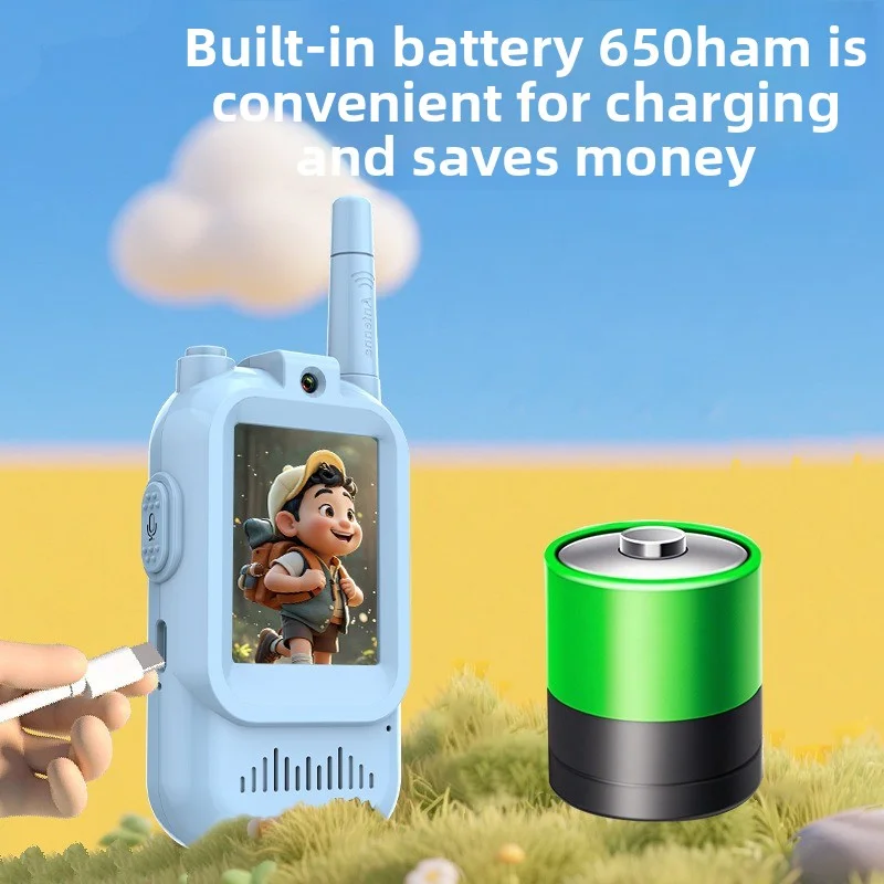 Children's video walkie-talkie for long-distance outdoor toy cute kids' interaction charging with extremely long battery life
