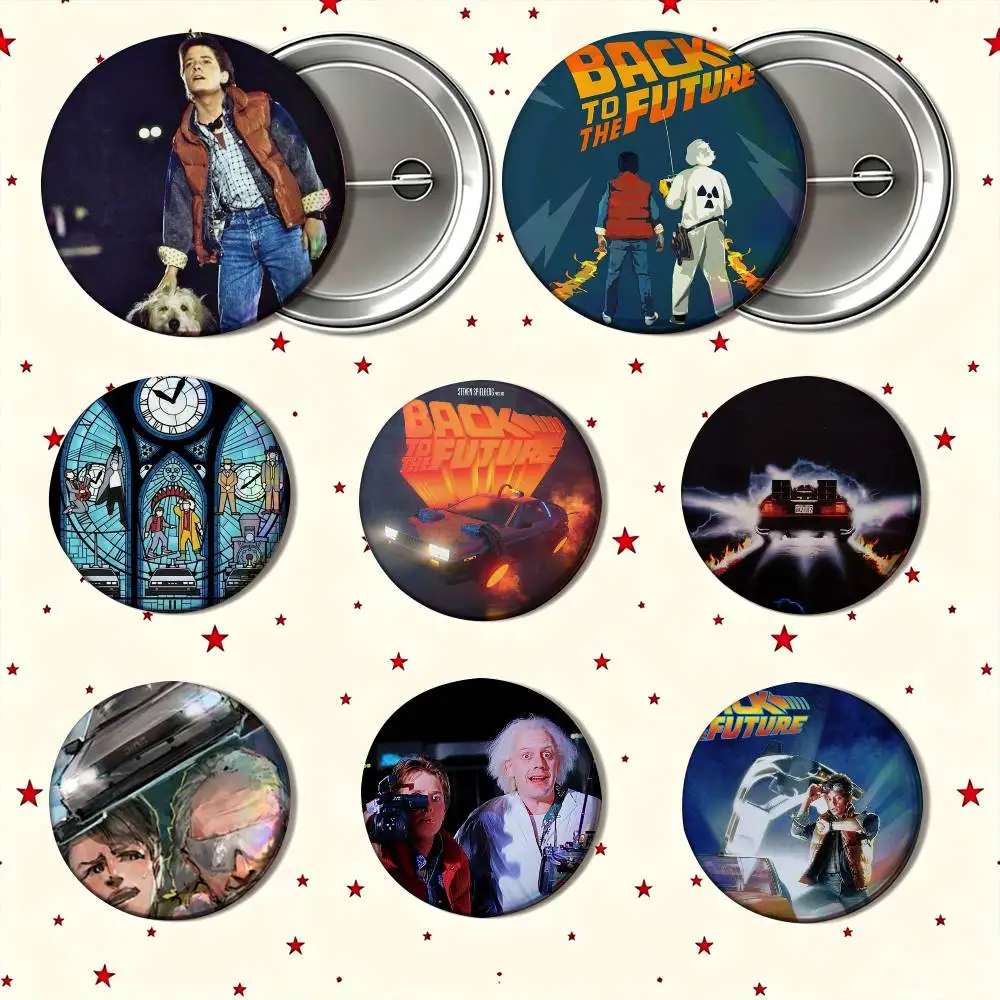 Movie Back to The Future Custom Enamel Pin Badges 25mm 32mm 44mm 58mm Backpack Hat Decor Toys Gifts