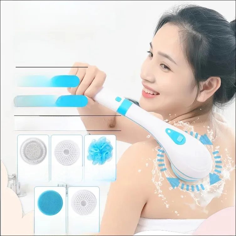 電動ロングハンドルバスブラシ強力角質除去背中洗浄機自動セルフクリーニングパーソナル衛生ツール