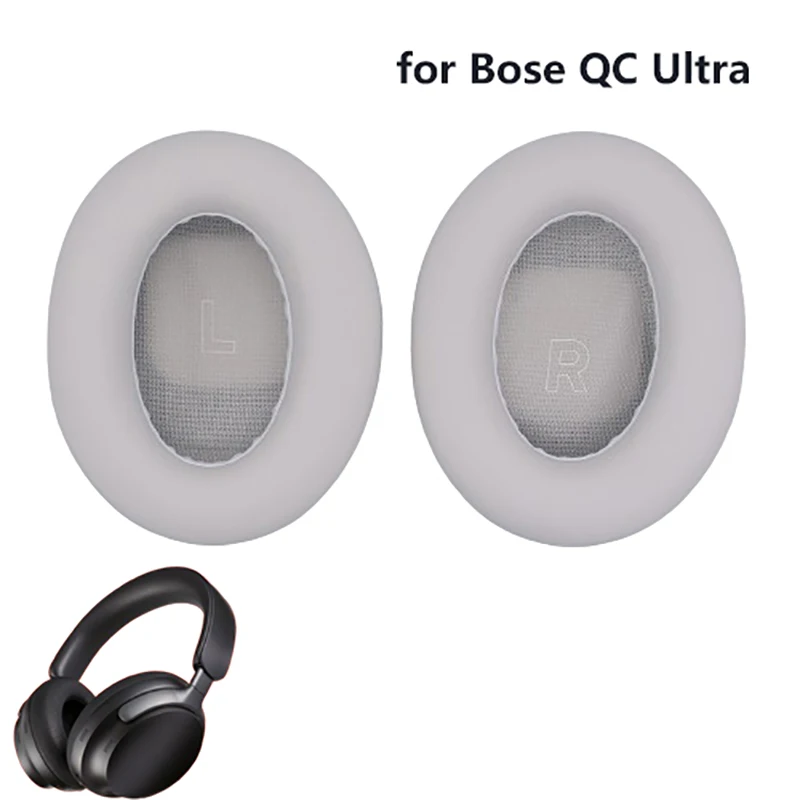 Bantalan telinga spons untuk Headphone, bantalan telinga spons pengurang kebisingan Qc Ultra, bantalan Headset, bantalan busa earpad