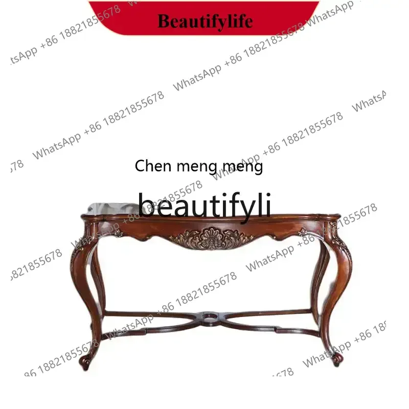

D178 American medieval solid wood entrance platform, living room wall decoration cabinet, partition side table/entrance