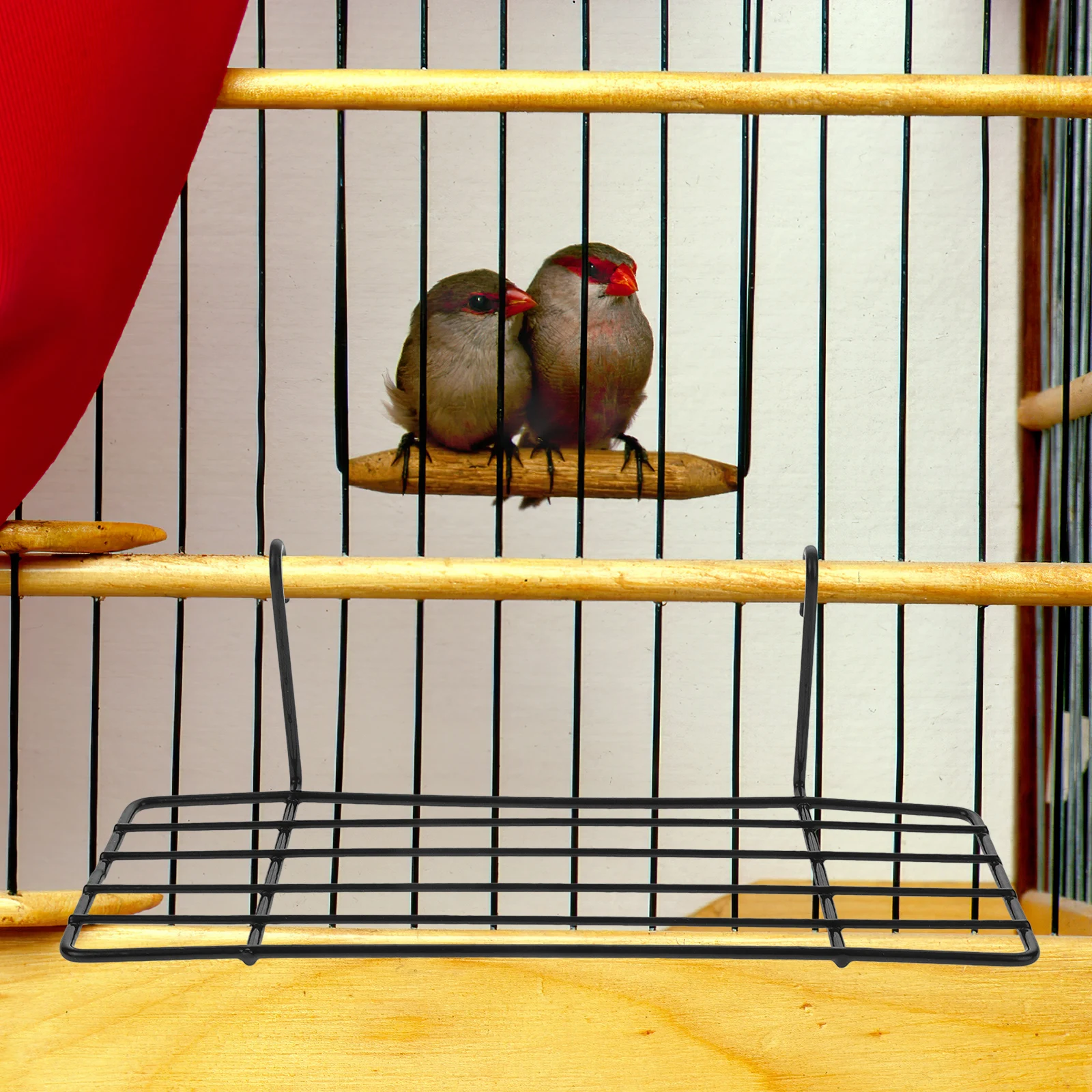 

1Pcs Grid Iron Wall Shelf Strong Metal Bird Perch for Cage Natural Resting Stand with Hooks Display Shelf for Home Or Pet Use