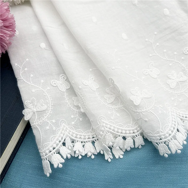 Milk ShredShredded 3D Cotton Lace Tassel, DIY Clothing, Textile Accessories, Butterfly Embroidery Fabric, Home Textile, RS4097