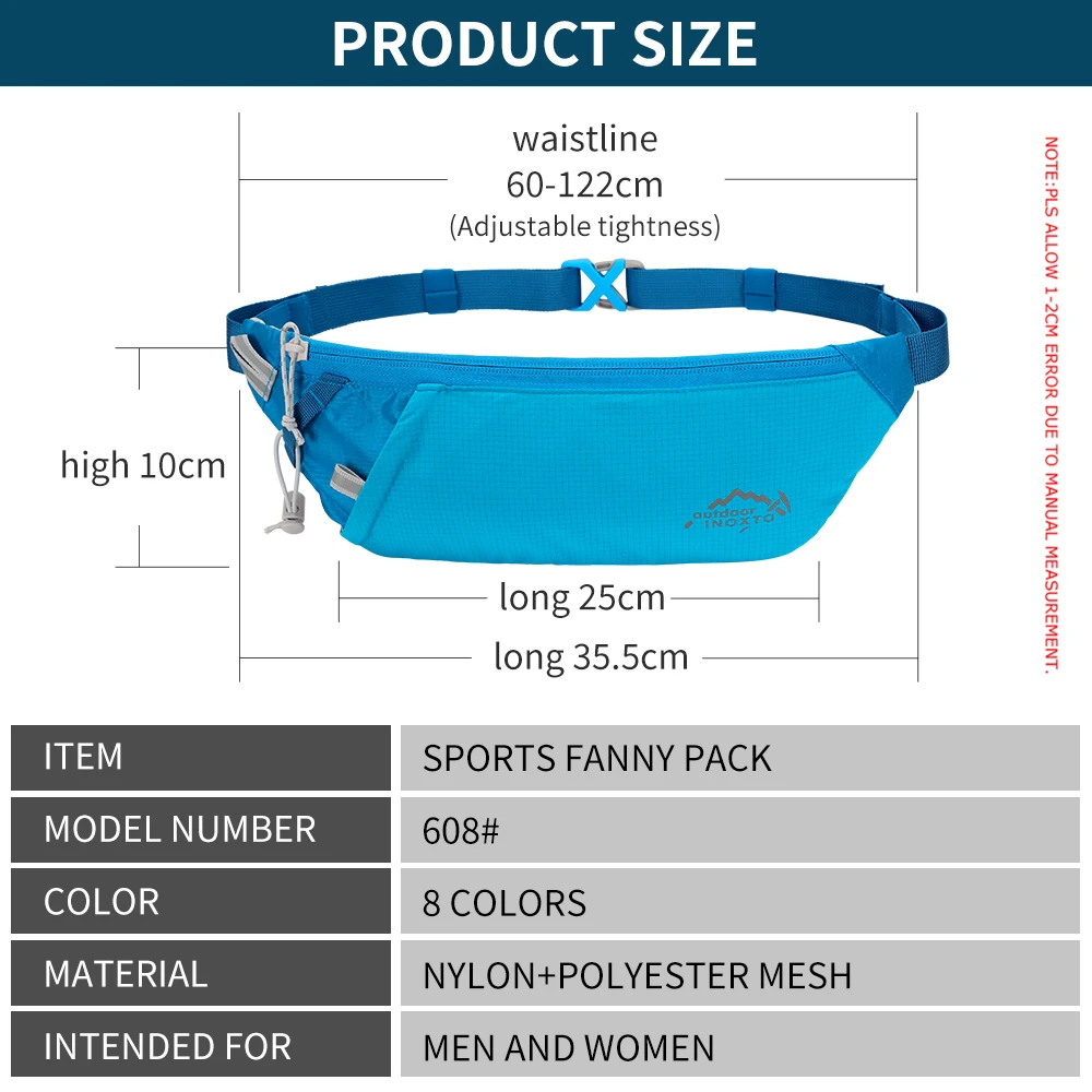 Running Bag Waist Bag 7.2 Inch Sports Phone Bag Men Women Waterproof Gym Bag Can Hold Water Cycling Phone Case Running Belt