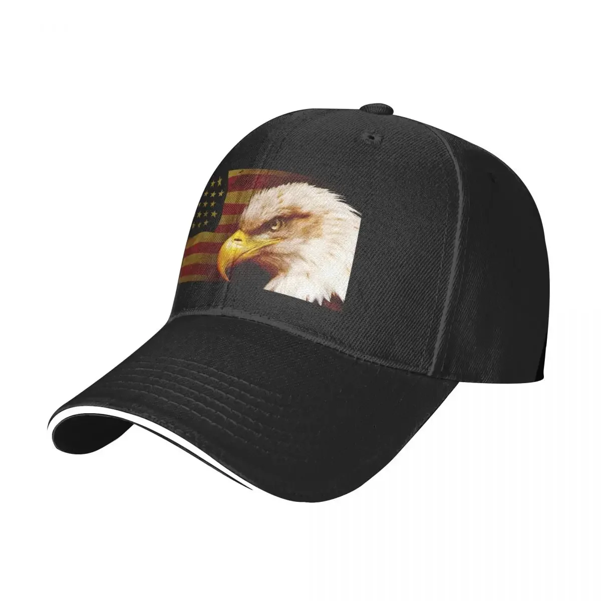 New Bald eagle with flag Baseball Cap dad hat Hip Hop birthday Anime Hat Designer Man Hat Women's