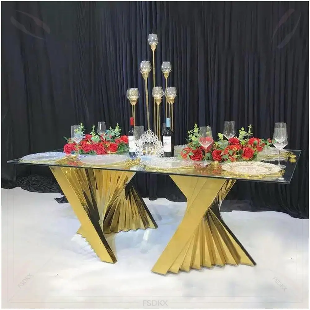 

New Desing Base Event Decoration Table Stainless Steel Wedding Table
