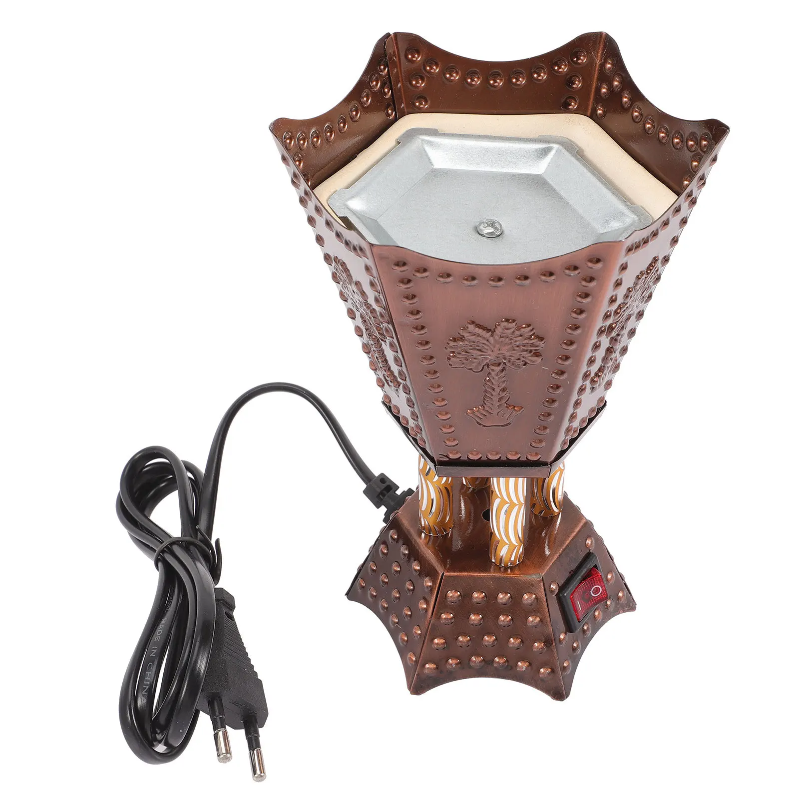 

Electric Incense Burner Plug In Metal Censer For Home Aroma Diffuser Table Centerpiece Retro Vintage Holder Eu Plug