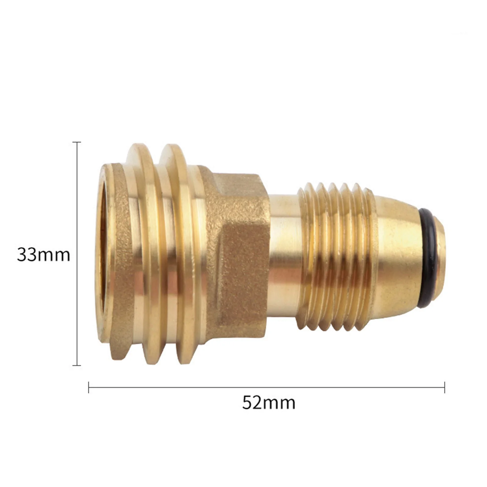 Brass Propane Tank Adapter Convert Propane Adapter Equipped with Rubber O-ring Safe Durable Adapter POL to QCC1 Propane Adapter