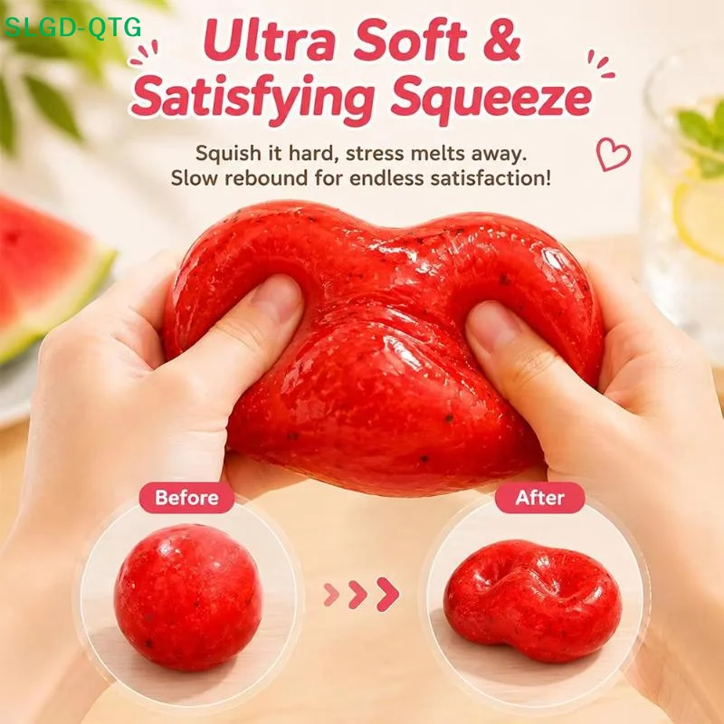 HOT 1Pcs Slush Ball Adult Gift Handmade Watermelon Slushy Squeeze & Mashed Potato Squeeze Slow Rebound Stress Relief Toy