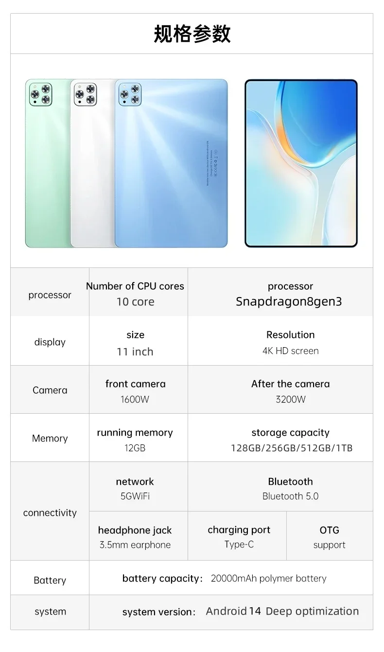 تابلت iPad Air Pro الأصلي 2025 مقاس 11 بوصة يعمل بنظام أندرويد 14 بقدرة 20000 مللي أمبير في الساعة من Globale Versione RAM 22GB ROM 2TB 10 Core Tablets PC iPad Air Pro
