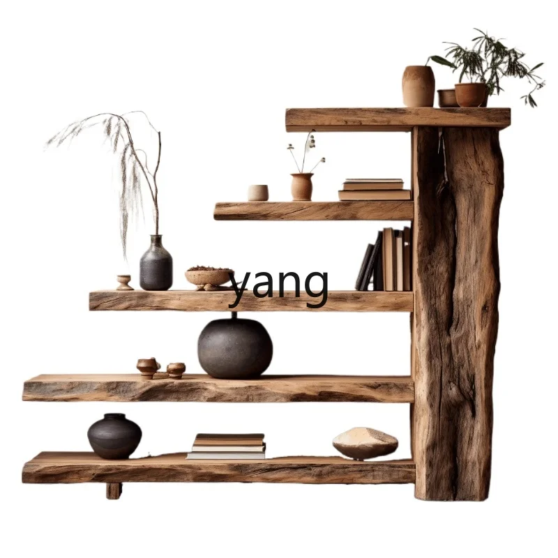 

LTT wabi-sabi wind storage rack floor-to-ceiling multi-layer Bogu rack storage display cabinet furniture
