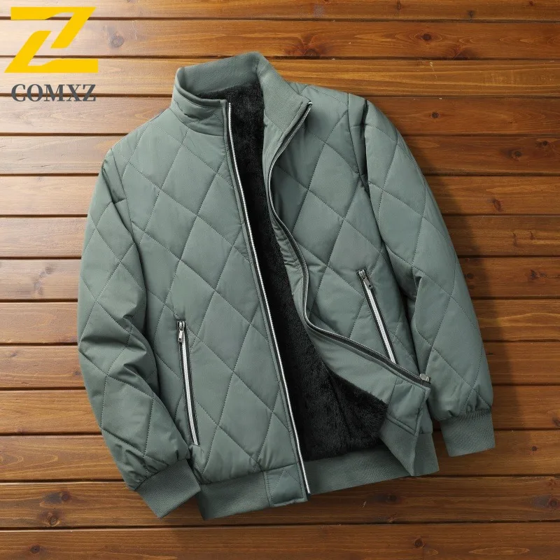 

COMXZ Men Padded Jacket Stand Collar Modern Windproof Comfortable Cycling Hiking Winter Jacket Adventure Streetwear Parker Coat